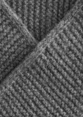 Écharpe en laine à point mousse - Gris — photo 1