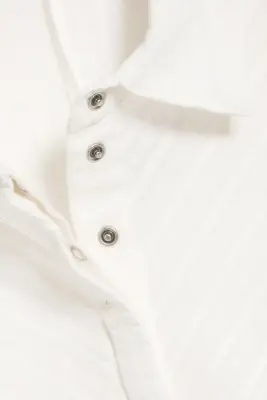 Chemise en coton à nouer - Blanc rayé — photo 2