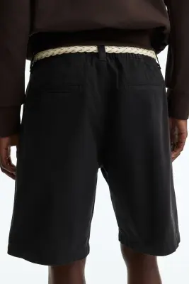 Short chino Relaxed Fit en coton - Noir — photo 3