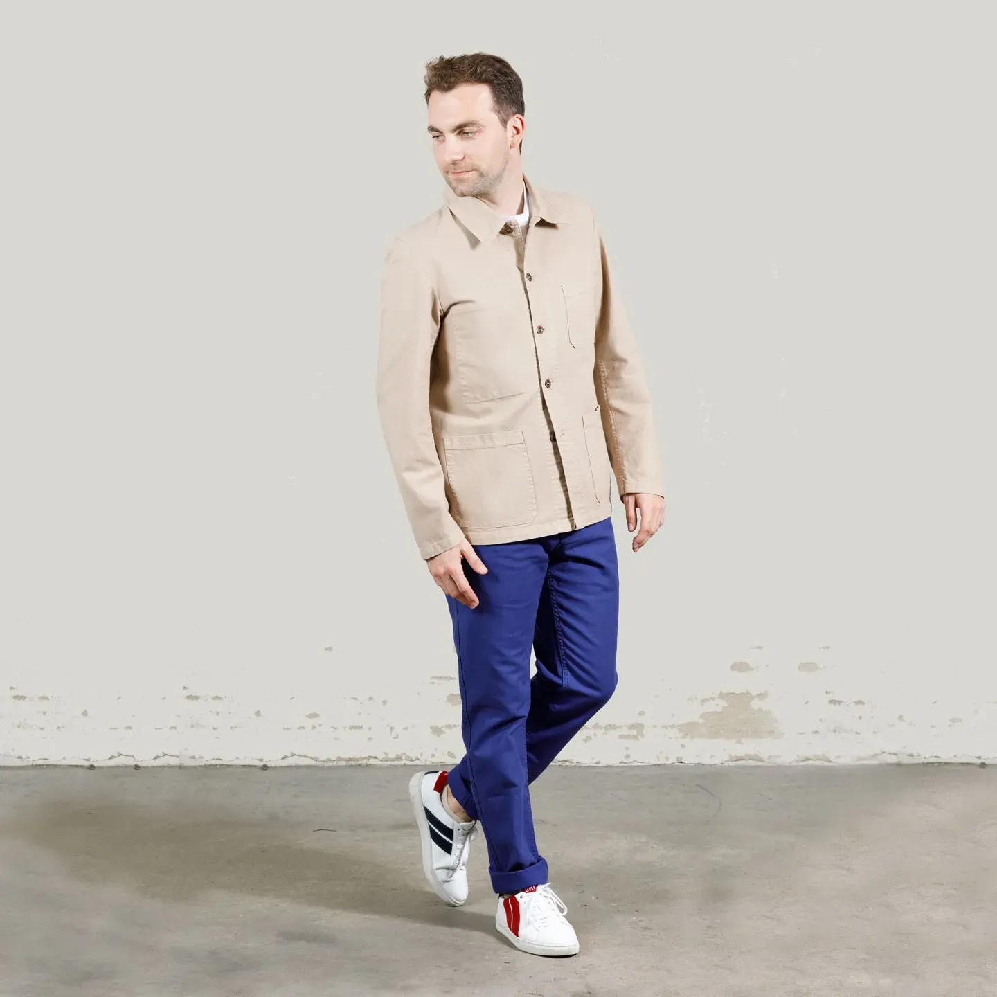 Veste de travail authentique coton bio 1G/5C - Craie