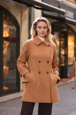 Francine Short Trench Coat - Peach beige — photo 1