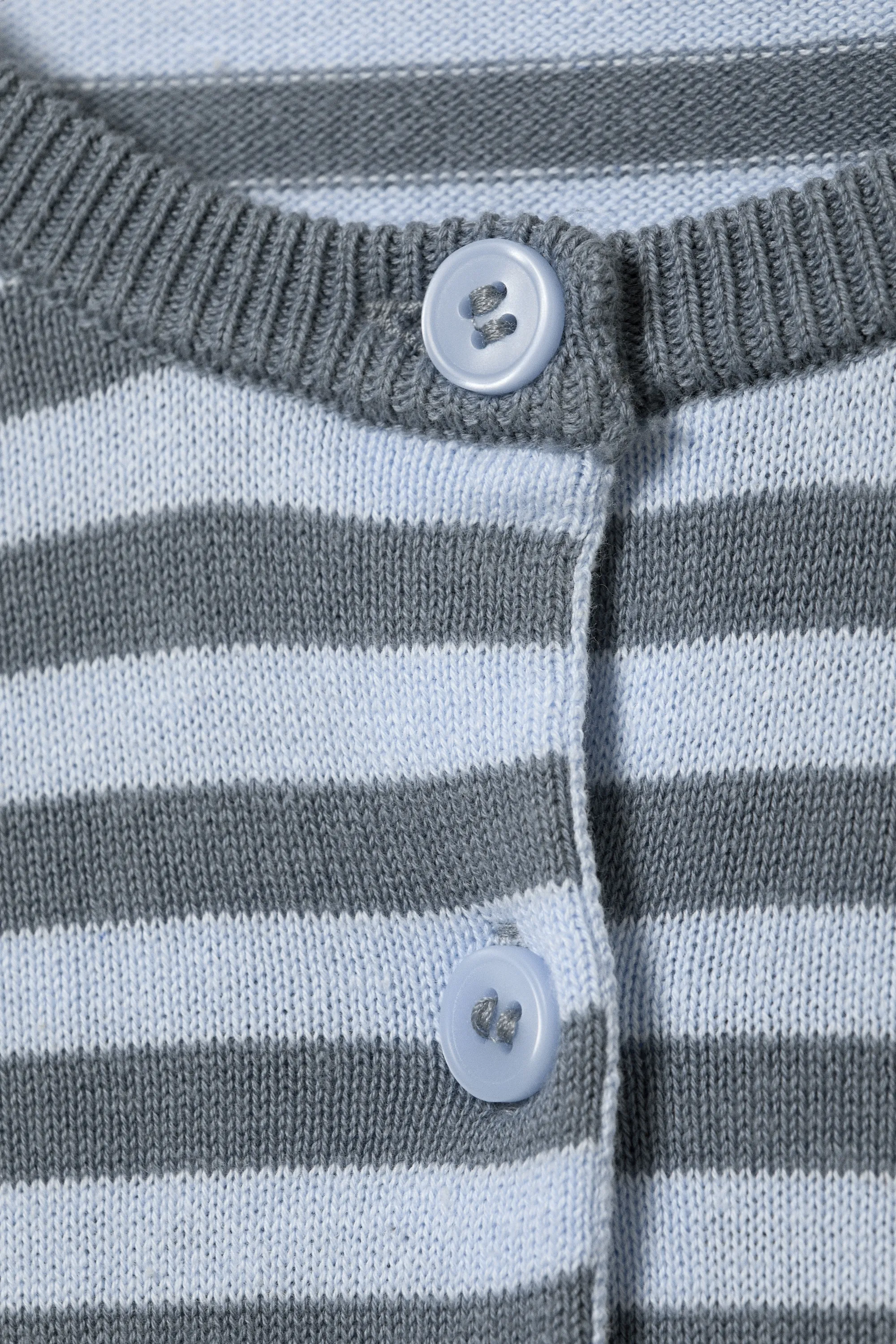 Cardigan en coton confectionné - Rayures bleues