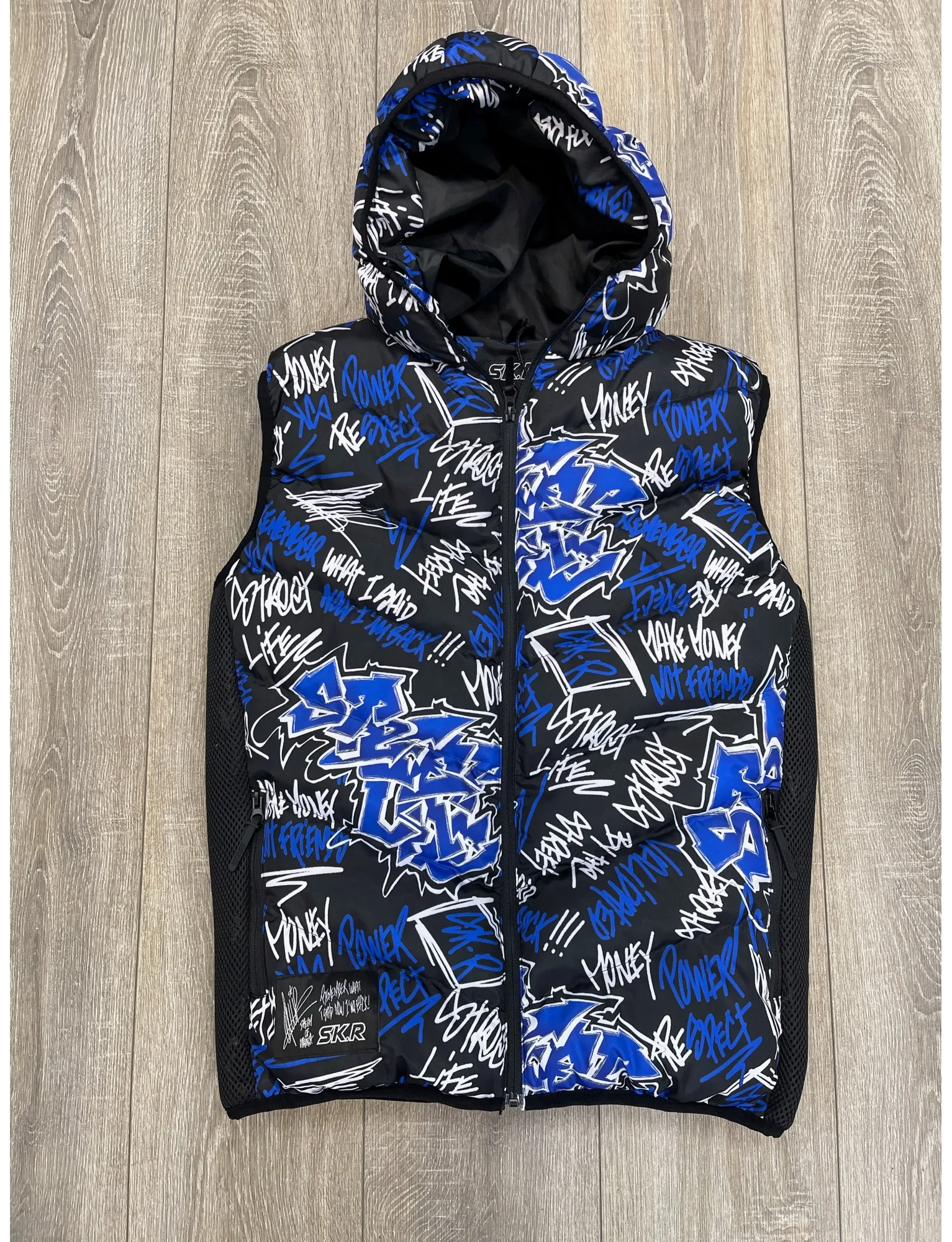 Doudoune SKR graffiti Noir Bleu