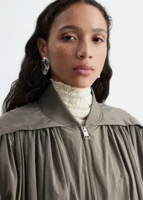 Veste style bomber froncée - Taupe — photo 3