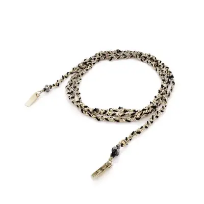 Bracelet ou collier cravate gold black MLS 182 - Marie Laure Chamorel — photo 1