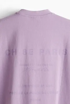 T-shirt délavé Boxy Fit - Violet/Paris France — photo 2