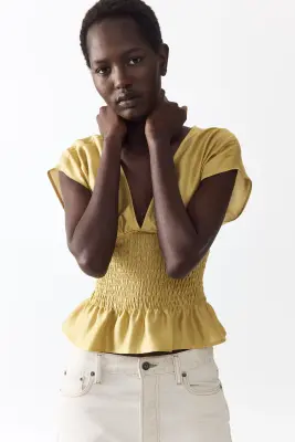 Top smocké - Jaune ancien — photo 2