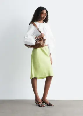 Blouse sculpturale à cordon de serrage - Blanc — photo 4