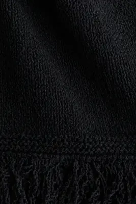 Top en maille avec franges - Noir — photo 3