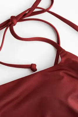 MAMA Maillot de bain paddé avec bretelles à nouer - Rouge foncé — photo 3