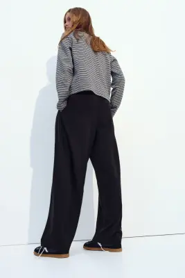 Pantalon barrel à pinces - Noir — photo 3