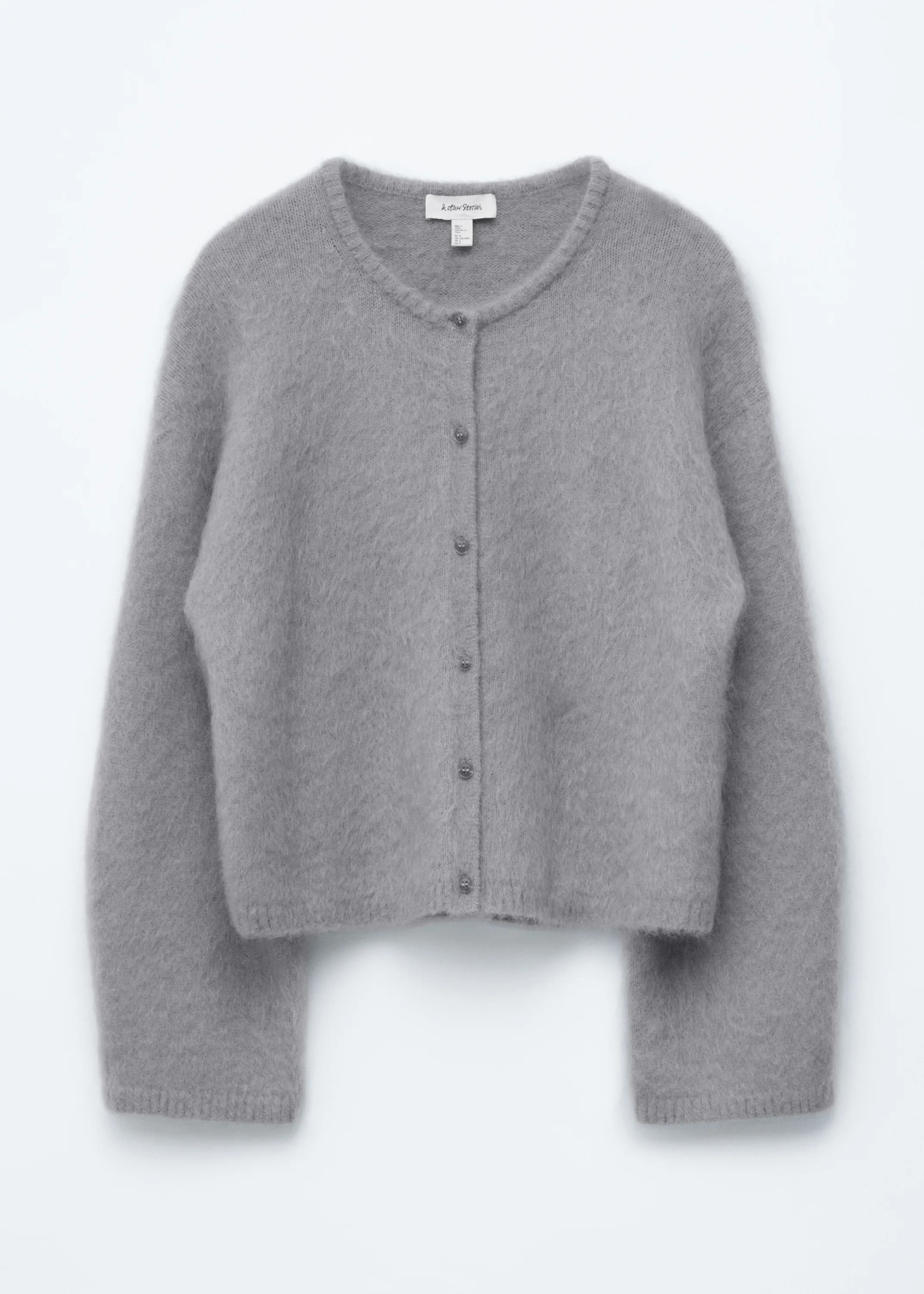 Cardigan en mohair mélangé brossé - Gris clair