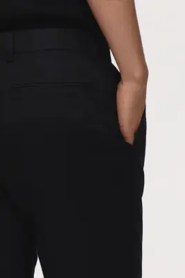 Pantalon de costume Slim Fit en lin - Noir — photo 3