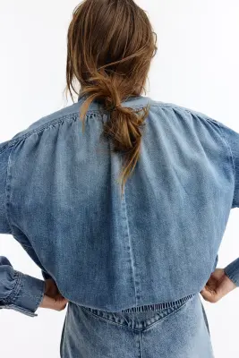 Veste oversize en denim - Bleu denim — photo 4
