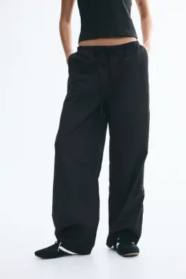 Pantalon parachute en nylon - Noir — photo 3