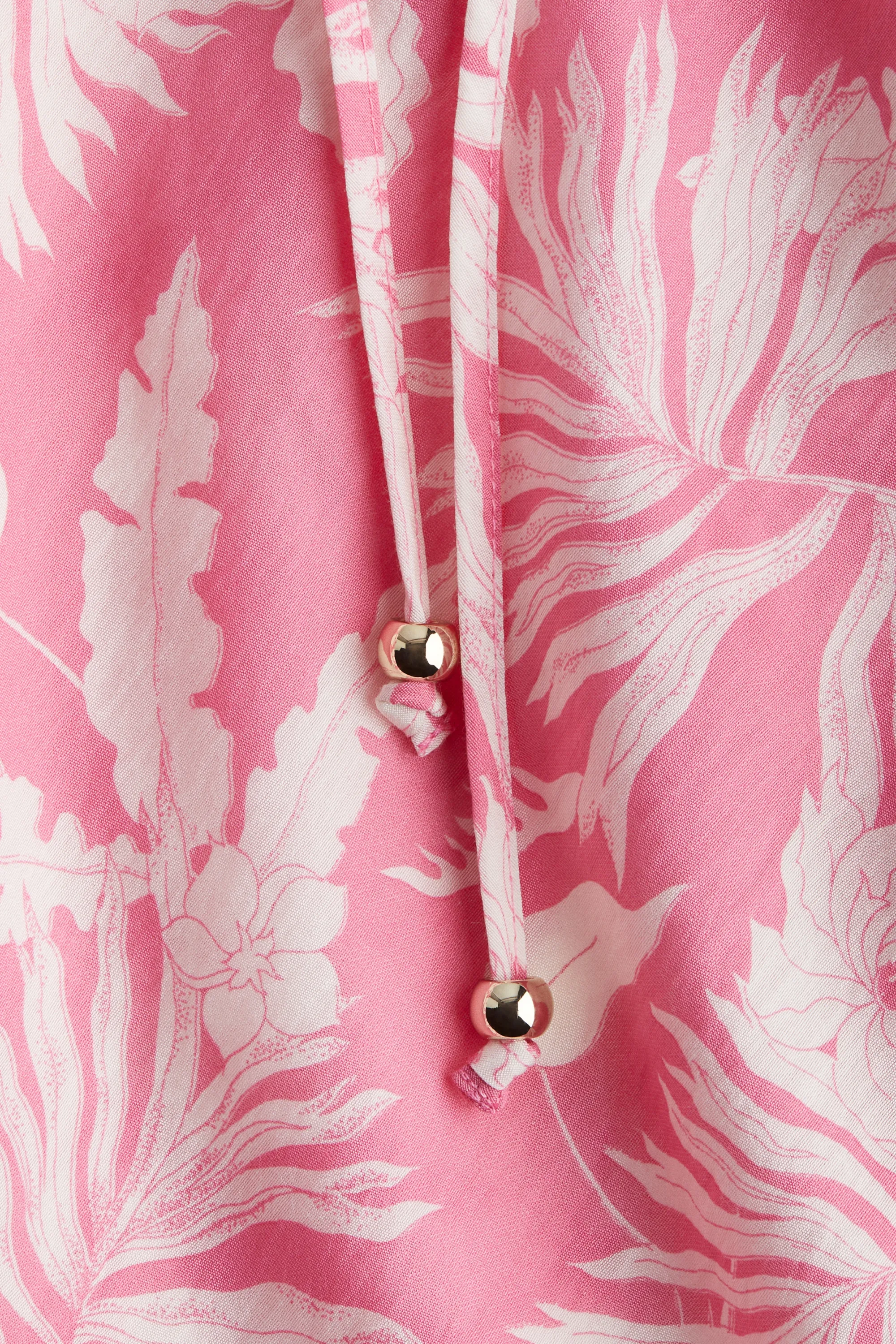 Blouse à manches ballon - Rose/motif