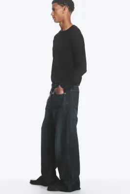 Jean large ample taille standard unisexe Solar - Deep Sea Blue – Bleu foncé — photo 2
