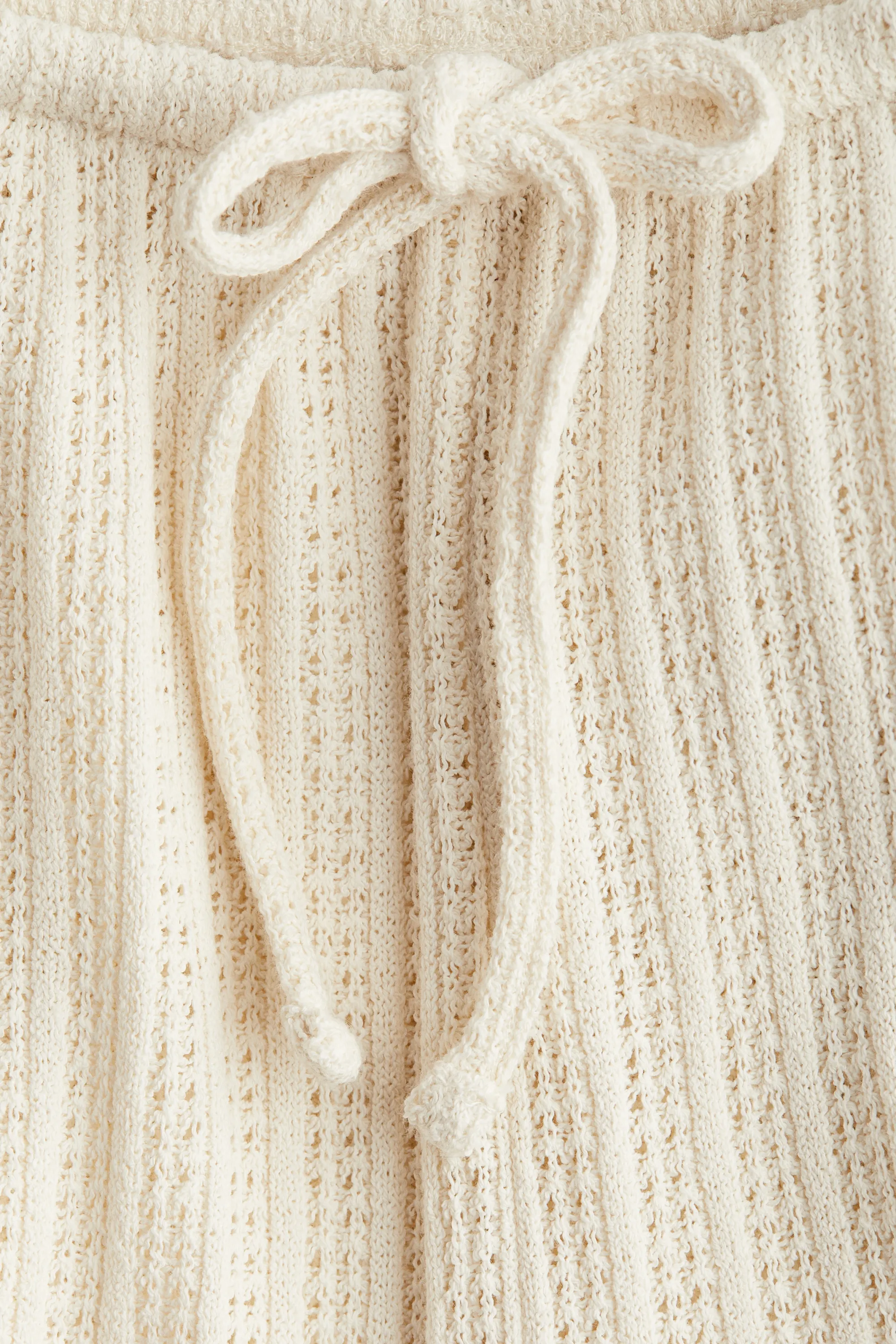 Pantalon en maille texturée - Crème