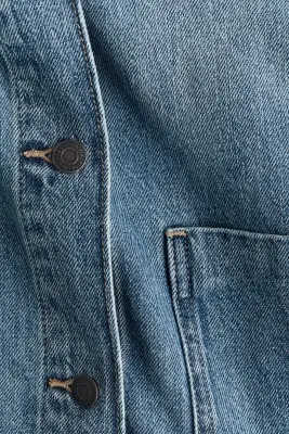 Tie-belt denim jacket - Bleu denim — photo 5