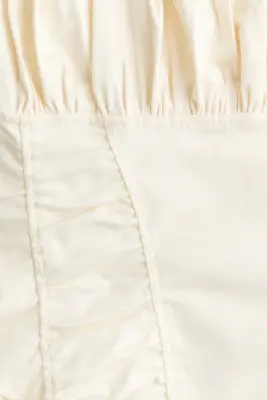 Robe froncée à bretelles fines - Crème — photo 4