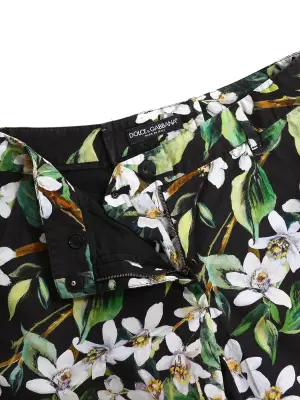 Pantalon slim fit imprimé fleuri noir vert et blanc Prix boutique $675 Taille XS — photo 5