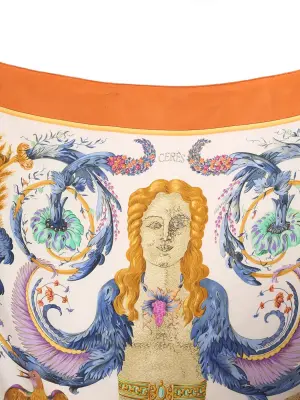Foulard par FR FACONNET dieu CERES bleu orange rose violet orange Prix boutique 530€ Taille 90 x 90 — photo 2