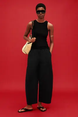 PANTALON BARREL WORKWEAR EN COTON - NOIR — photo 4