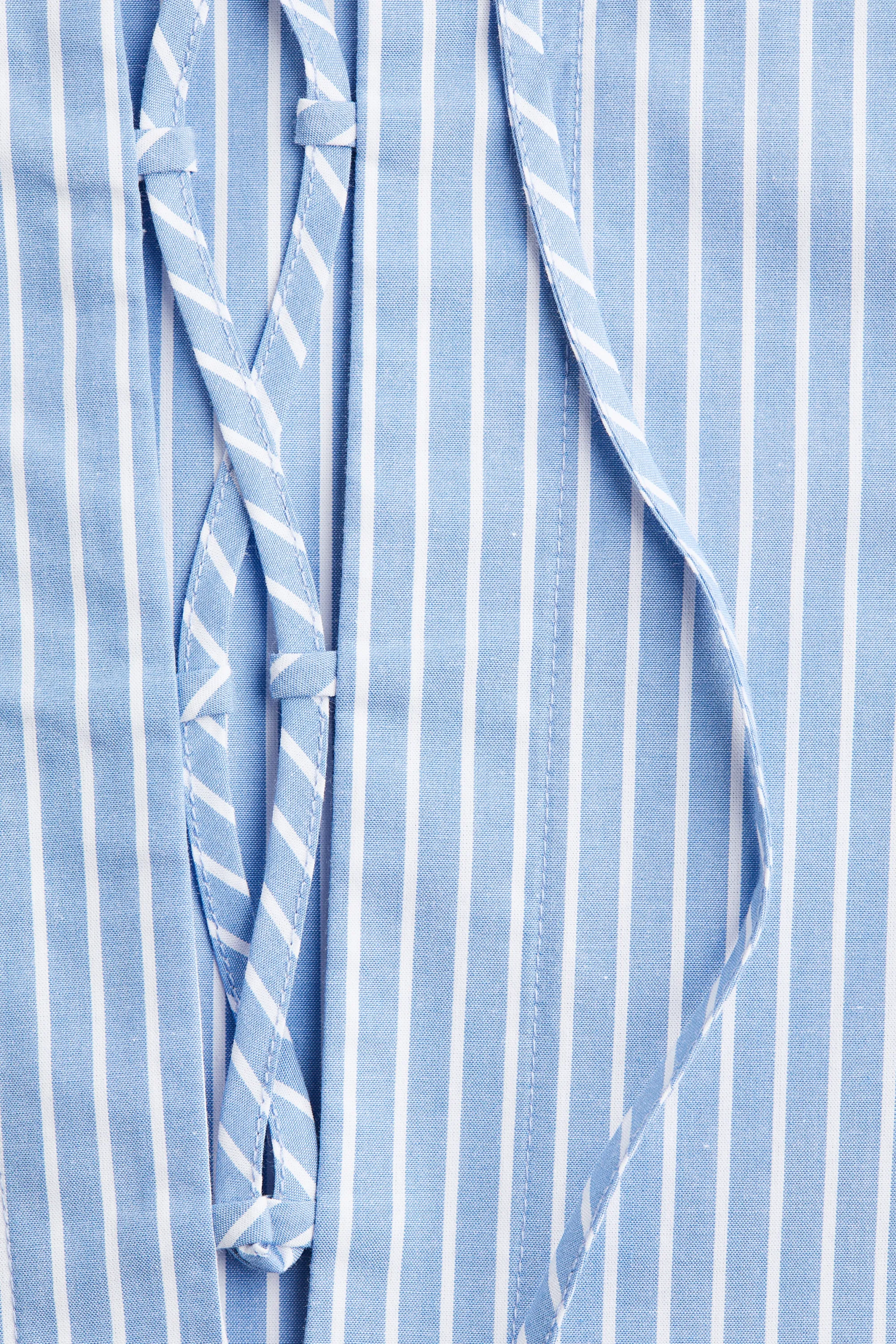 Robe chemise avec laçage - Bleu/rayures blanches