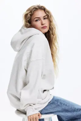 Hoodie oversize - Gris clair chiné/Wellness — photo 1