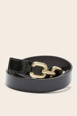 Ceinture Céane vernis embossé noir — photo 3