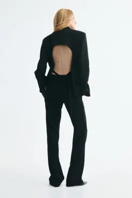 Blazer oversize avec dos ouvert - Noir — photo 3