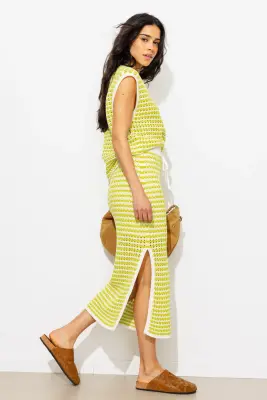 Jupe midi en crochet Femme — photo 4