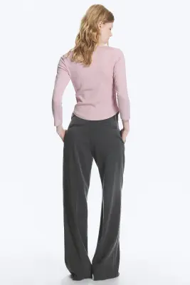 Pantalon de costume taille basse - Gris foncé chiné — photo 3