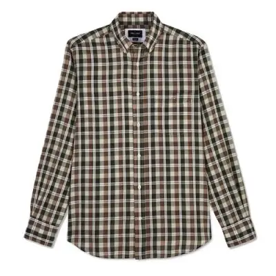 EDEN PARK CHEMISE ECOSSAISE Kaki — photo 1