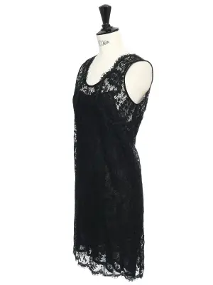 Robe sans manche en dentelle noire Px boutique 600€ Taille 34 — photo 4