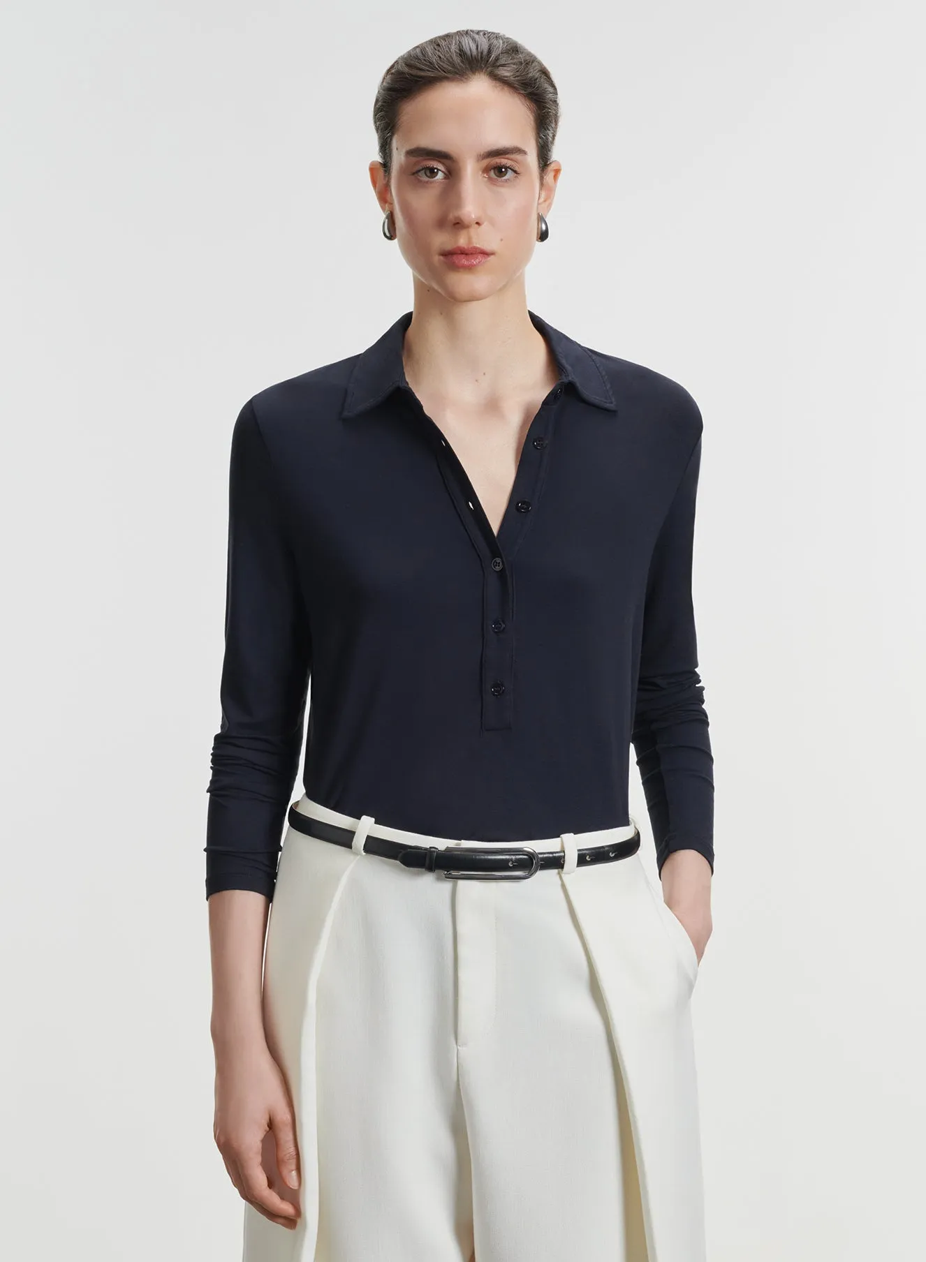 Polo en viscose et élasthanne