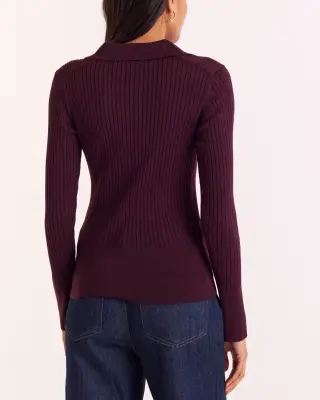 Cardigan Ombeline bordeaux — photo 4