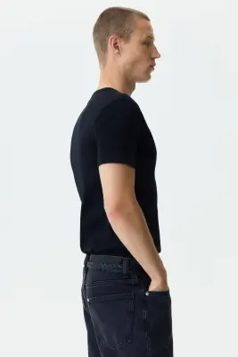 Slim Fit Henley top - Noir — photo 3