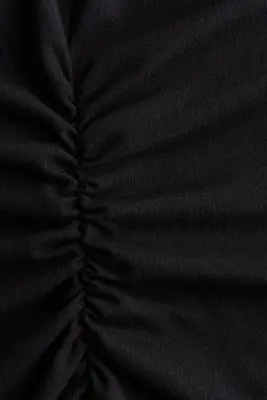 Top à effet drapé avec col cheminée - Noir — photo 3