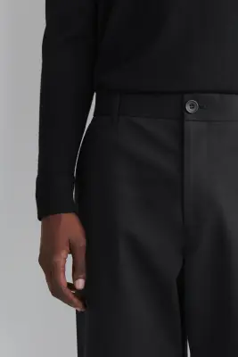 PANTALON CHINO REGULAR DROIT EN COTON - NOIR — photo 3