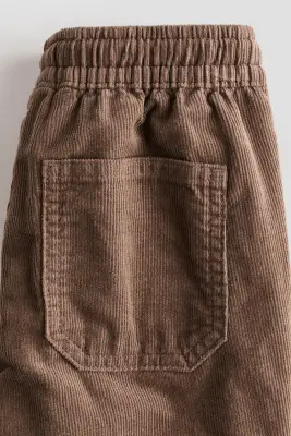 Pantalon doublé en velours côtelé - Marron — photo 3