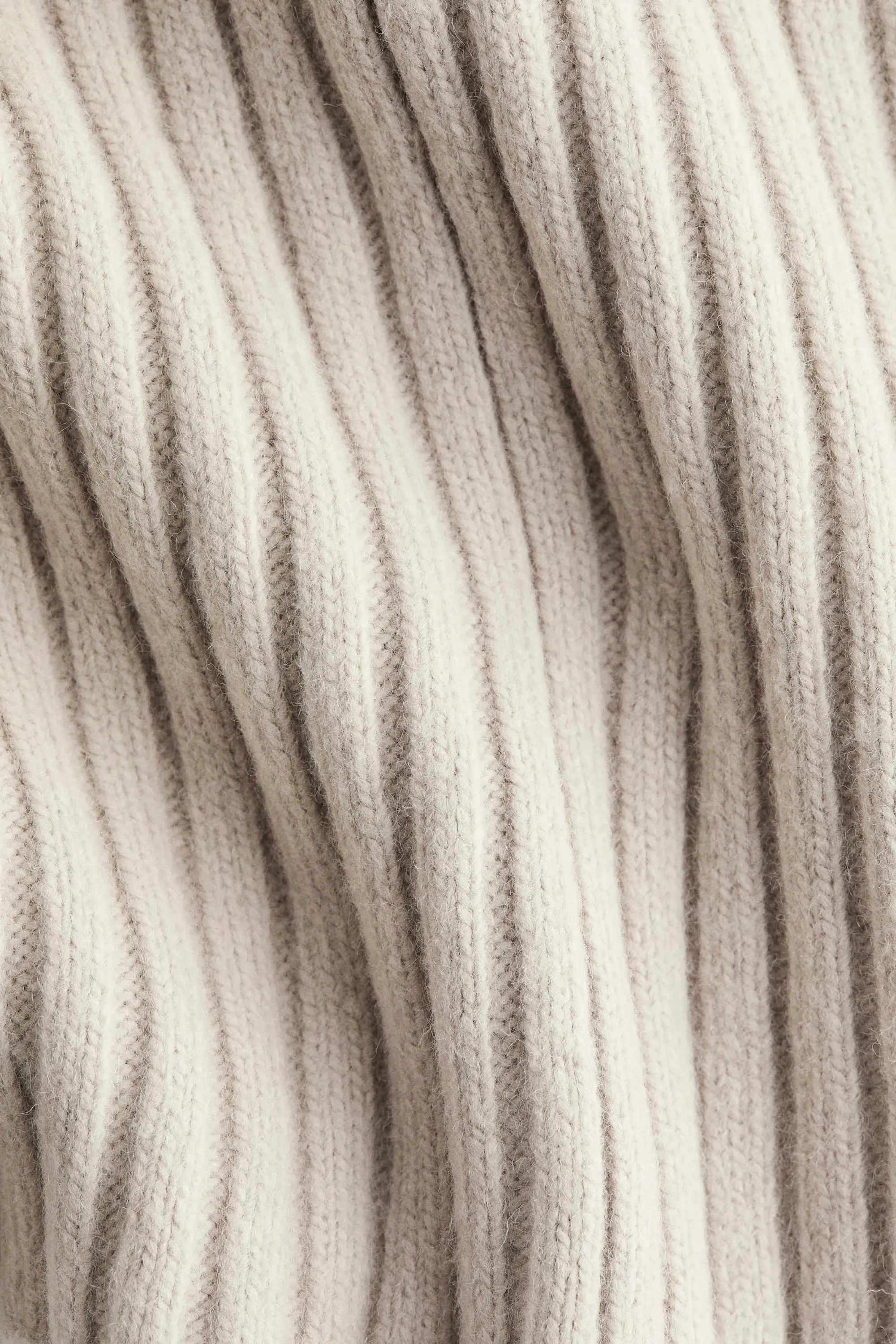 Robe en maille côtelée - Beige clair