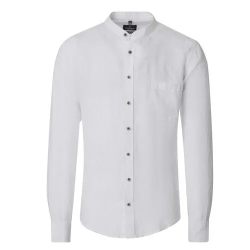 CASA MODA CHEMISE LIN ML COL MAO Blanc