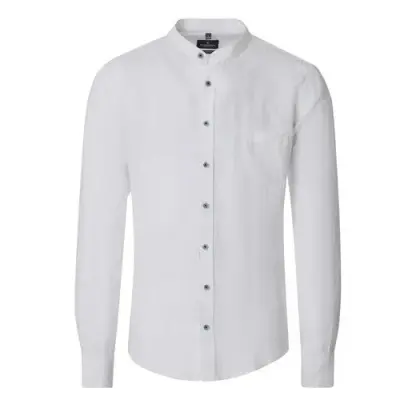 CASA MODA CHEMISE LIN ML COL MAO Blanc — photo 1