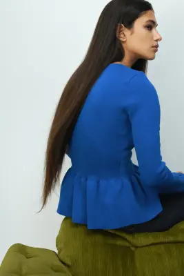 Gilet péplum - Bleu — photo 2