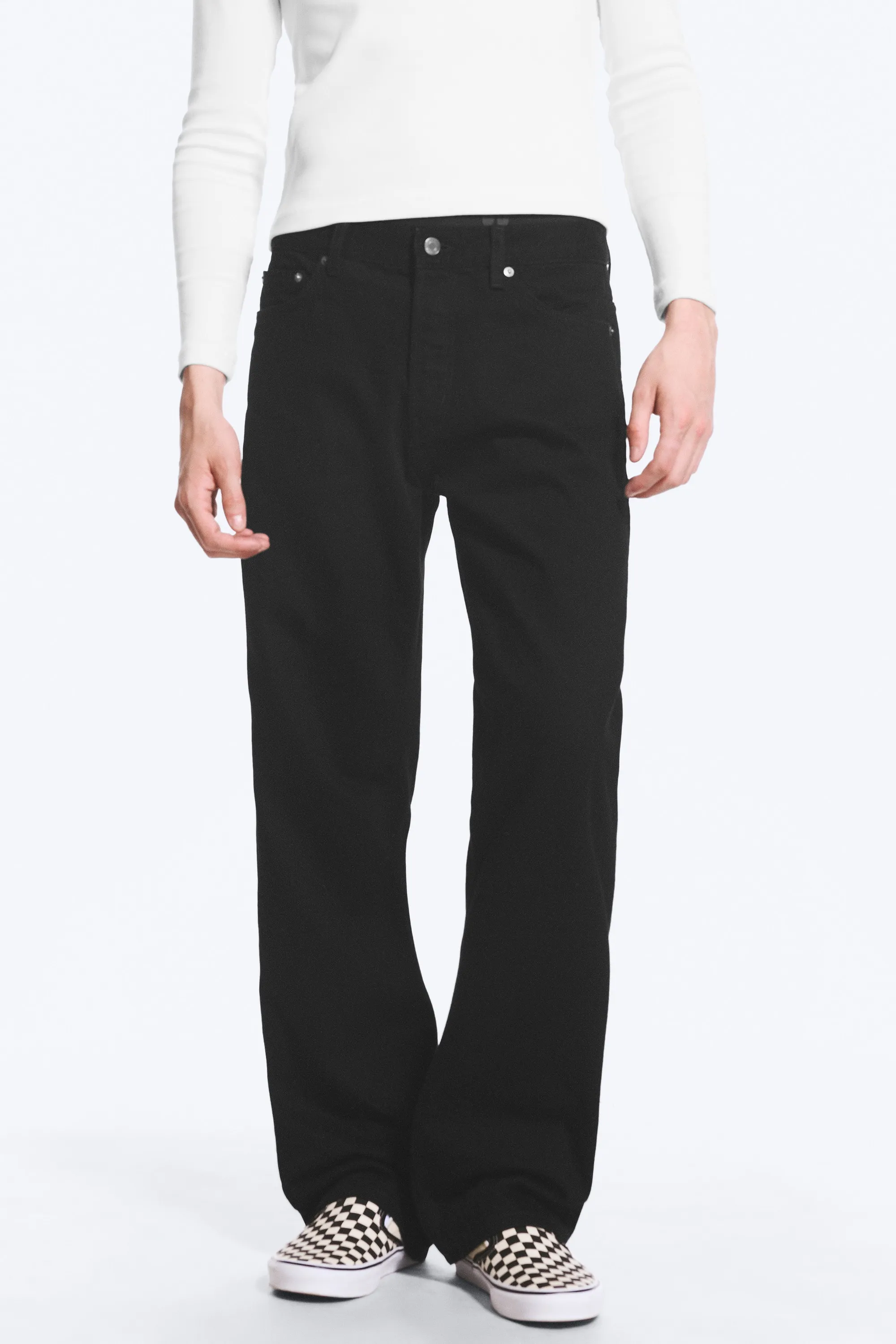SPACE JEAN TAILLE MI-HAUTE COUPE DROITE DÉCONTRACTÉE - Black Rinse - Noir