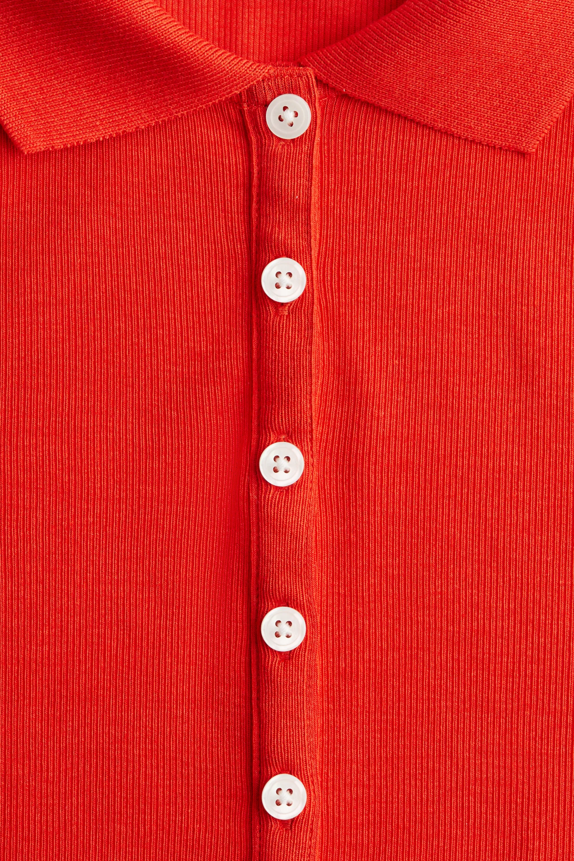 Polo côtelé - Rouge vif