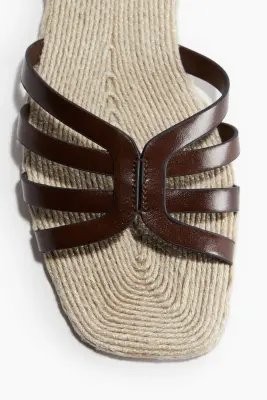 Sandales façon espadrilles - Marron foncé — photo 2