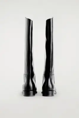 BOTTES CAVALIÈRES EN CUIR - NOIR — photo 2
