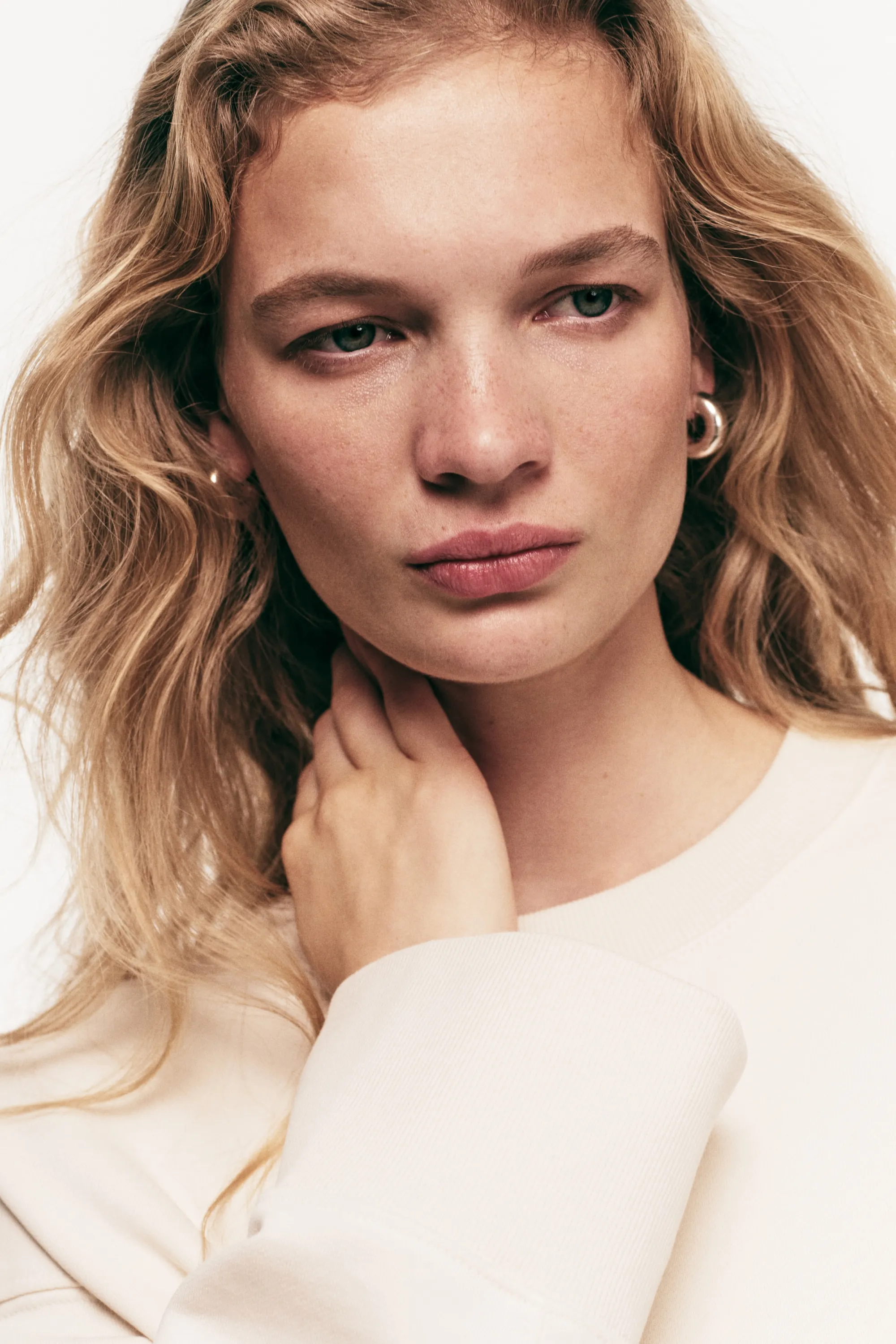 Sweat oversize en coton - Beige clair